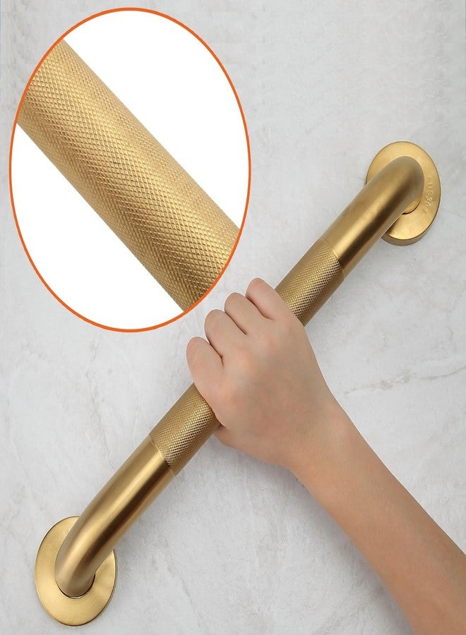 Rackickyer Shower Grab Bar, 2 Pack 16 Inch Gold Bathroom Grab Bar, 1.25" Diameter 304 Stainless Steel Anti-Slip Grab Bars for Bathtubs and Showers, Handicap Shower Grab Bar for Seniors Elderly - Image 3